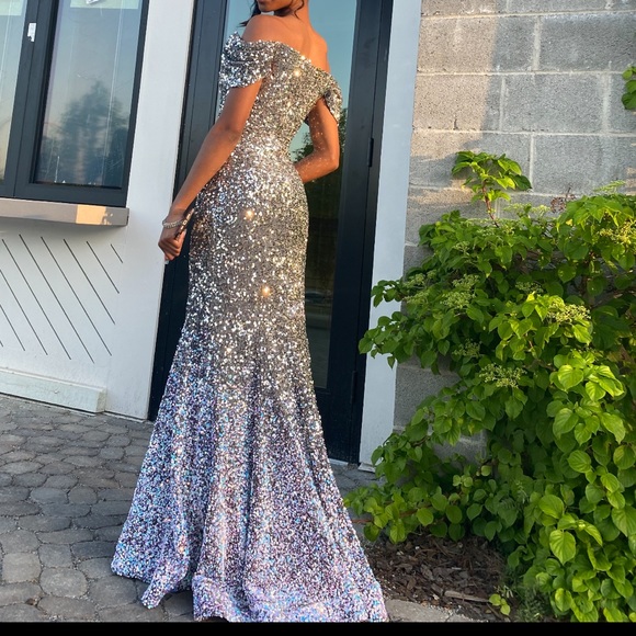 jolipoli mermaid dress Galaxy-Inspired Crystal Mermaid Dress JoliPoli
